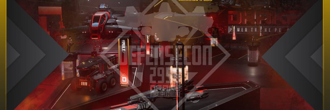 DefenseCon 2956 Vehicle Mods & Weapons Kits banner artwork from Roberts Space Industries